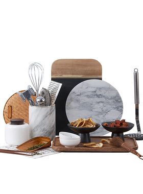 新中式轻奢样板间厨房橱柜托盘