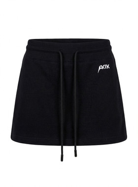 AKTK夏季【张碧晨同款】铆钉装饰短卫裙女士黑色短款半身裙小个子