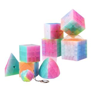 奇艺果冻色风火轮X2345阶钥匙扣金字塔斜转SQ1粽子移棱初学者魔方
