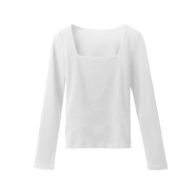 白色方领打底衫女2025新款内搭