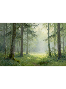 纯可班手绘油画清林沐祥客厅挂画