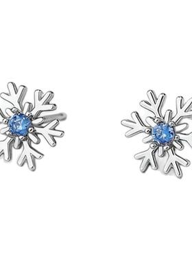 18光年S999纯银雪花耳钉