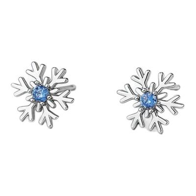 18光年S999纯银雪花耳钉多尺寸