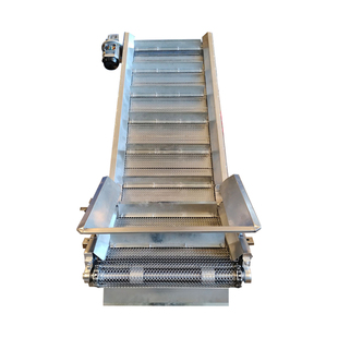 不锈钢链板提升机耐高温食品流水线板链输送带爬坡上料链板输送机