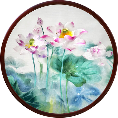 苏绣成品挂画手工刺绣荷花