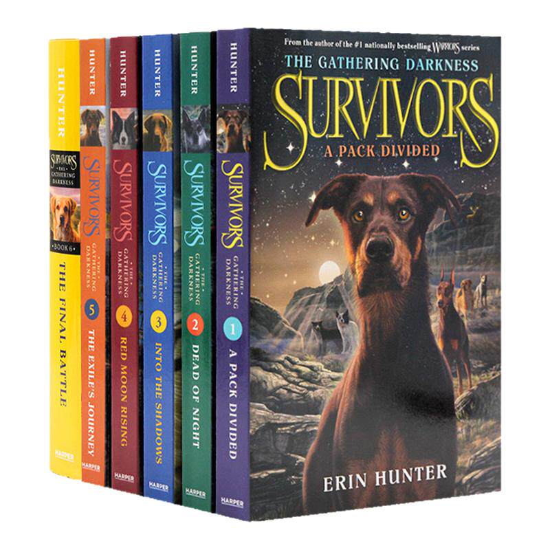 狗武士 Survivors The Gathering Darkness 幸存者聚焦的黑暗1-6册合售 猫武士英文原版同作者 Erin Hunter 课外兴趣科幻小说