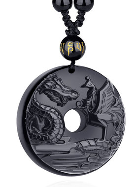 龙雀祥云吊坠祥安阁属鸡黑曜石