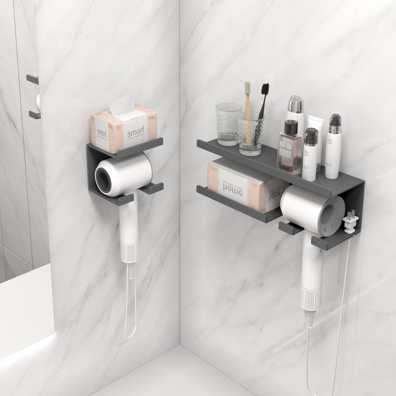 吹风机置物架免打孔卫生间浴室电吹风挂架纸巾架风筒支架收纳架子