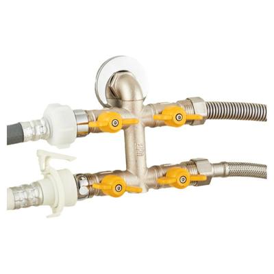 全铜一进四出四控四通角阀分水器