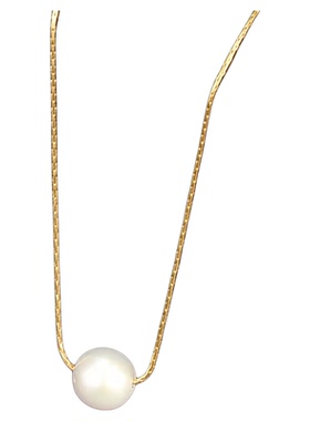 新款大彤彤珍珠项链微笑钛钢