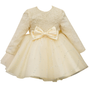 女童春款礼服连衣裙2026新款洋气花童主持人演出服宝宝周岁公主裙