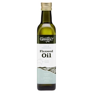 Plenty亚麻籽油一级冷榨澳洲进口宝宝儿童辅食油直接喝礼盒375ml