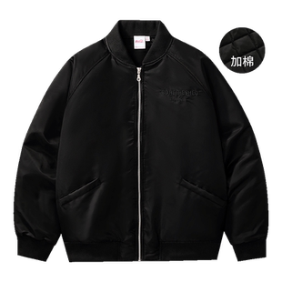 Coca-Cola/可口可乐棉服厚外套男女秋冬季加棉加厚美式飞行员夹克