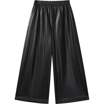 播商场同款倪妮同款九分复古阔腿裤女24秋新宽松皮裤BDR3KD1869