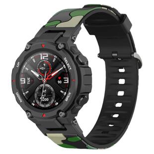 适用Amazfit T-rex pro表带华米智能手表霸王龙替换手表带A1918户外运动A2011透气硅胶迷彩手链Trex2金属腕带
