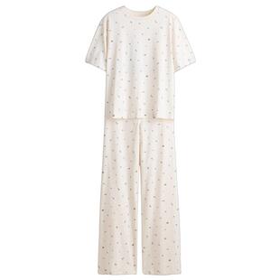 HM女士内衣夏季时尚休闲舒适棉质短袖长裤睡衣套装家居服1315330