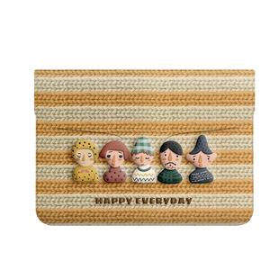 V-SION 编织涂鸦笔记本电脑包适用于华为matebook14寸保护套联想小新pro16苹果macbook15翻盖平板内胆包12寸