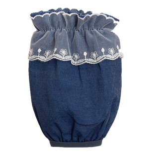 新款牛仔花边袖套女士羽绒服套袖短款袖头学生护袖防污耐脏棉服袖