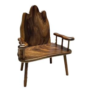 靠山客椅南美胡桃木椅子新中式实木椅子茶椅书椅麻将椅原木茶桌椅