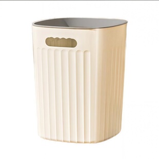 气质轻奢家用垃圾桶客厅方形垃圾篓条纹卫生间厕所办公室大号无盖