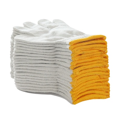 露一手劳保白棉纱线手套工作耐磨