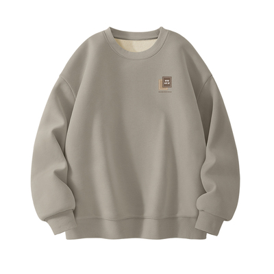 真维斯男士加绒卫衣冬季保暖宽松上衣男款套头圆领加厚外套男Q