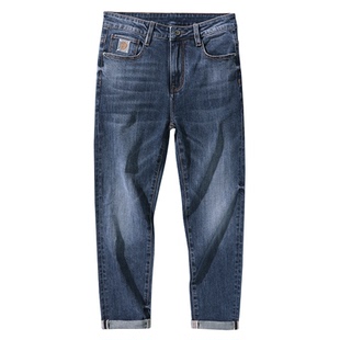 冬季男装新款弹力牛仔裤男士休闲直筒男裤修身秋季加绒加厚裤子男