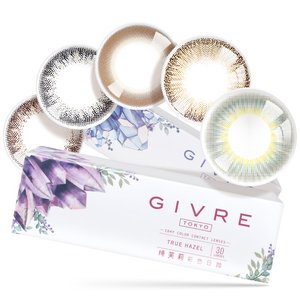 60片】Givre绮芙莉美瞳日抛30片*2彩色隐形眼镜自然大小直径cos
