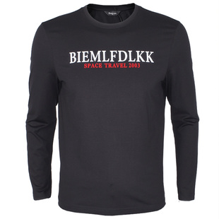 BIEM.L.FDLKK比音勒芬男装正品秋季新款纯色纯棉休闲长袖T恤清仓