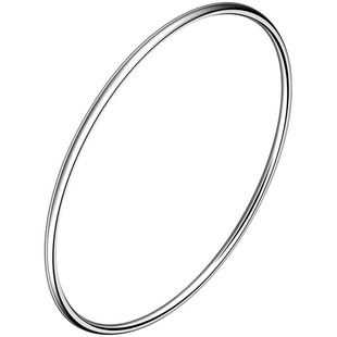 足银9999手镯实心光圈圆条纯银镯子闭口封口传承亮面节日礼物刻字