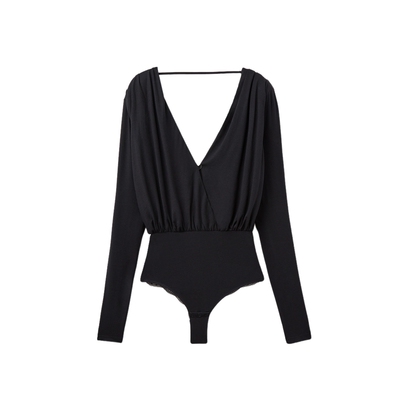 Intimissimi意舒漫时尚气质性感深V长袖露背连体衣BOD2591