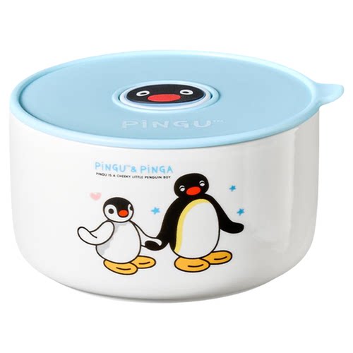 【芭芭农场】有点淘气 x Pingu官方正版IP授权陶瓷保鲜碗中号