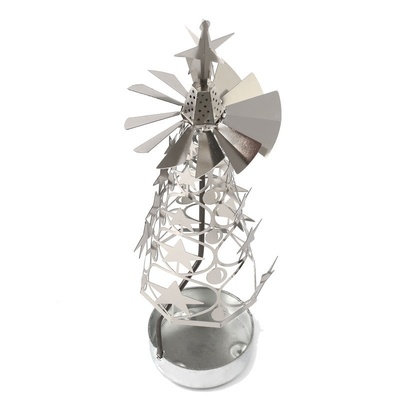 直供自动转动圣诞树梦幻烛光摆件热能金属旋转走马灯制作批发