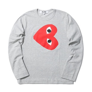 IT CDG PLAY COMME des GARCONS女装长袖T恤爱心LOGO印花T267XD