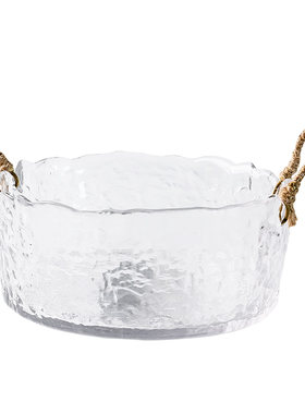 水晶玻璃水果盘双耳轻奢干果盘