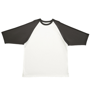 RUSHBON 25SS休闲复古半袖粗纺插肩袖国风纹圆领短袖T恤男夏季tee