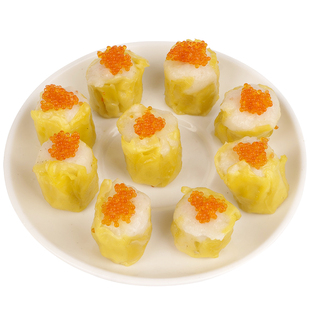 胜利宝港式鱼蓉烧卖500g广式早茶茶楼点心早餐半成品纸皮鱼肉烧麦