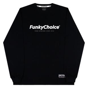 FunkyChoice美式复古经典字母印花长袖T恤clean fit上衣纯棉体恤