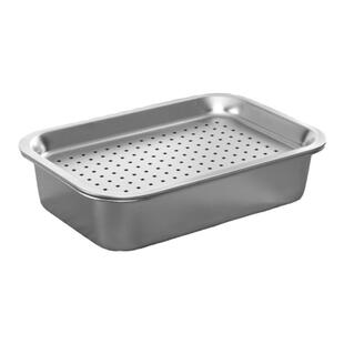 防锈不锈钢茶盘加厚加大沥储水式茶托干泡台茶海漏盘冲孔沥油盘子