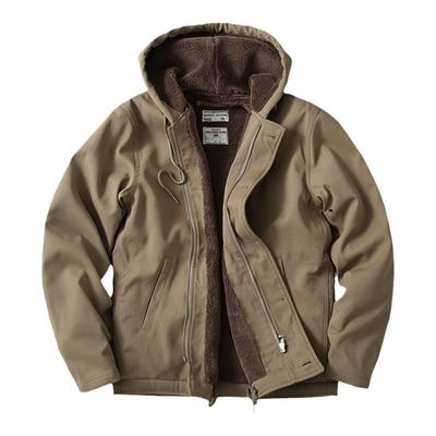 冬季美式连帽工装棉服海军N1甲板服加绒加厚棉衣男羊羔绒外套棉袄