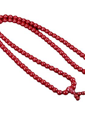 天然正品辰砂朱砂108颗佛珠本命年转运珠手串紫金砂多圈手链礼物