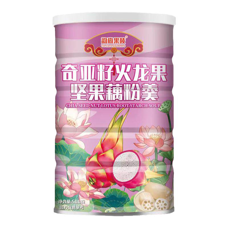奇亚籽火龙果坚果藕粉羹500g罐装速溶代餐食品营养早餐冲泡莲藕粉