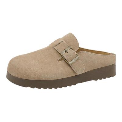 华耐包头半拖鞋一脚蹬复古勃肯鞋