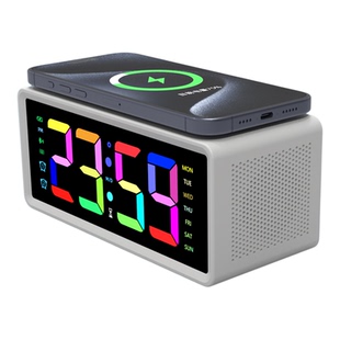 旗舰多功能可充电蓝牙音箱手机手表无线充电器夜光大音量闹钟时钟