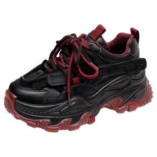 2025年春季新款系带百搭厚底老爹鞋女增高显瘦时尚休闲运动鞋女鞋