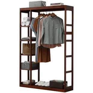 【特价清仓】实木衣帽架挂衣架落地卧室衣架简易衣柜实木白色