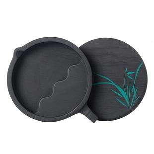 砚台书法专用带盖天然安徽歙砚带盖原石罗纹火锅砚台毛笔防干墨汁可研磨墨学生儿童墨水盒小墨碟墨盘文房四宝