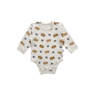 加厚舒绒棉套头长袖婴儿包屁衣