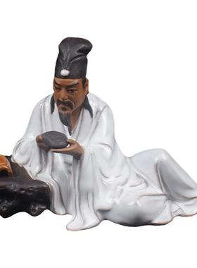苏东坡怀旧摆件陶瓷石湾公仔复古