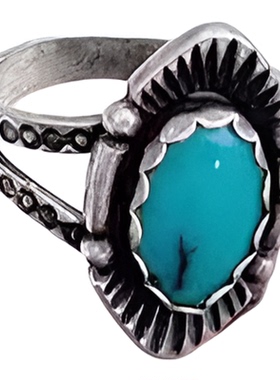 925纯银天然睡美人绿松石戒指